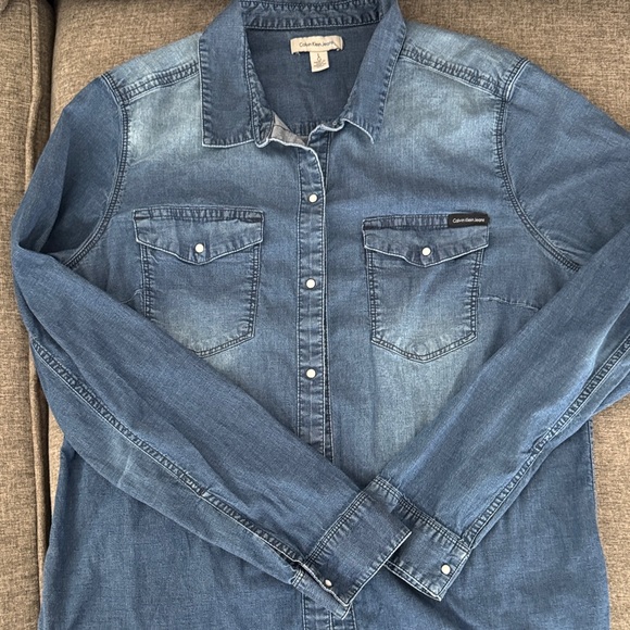 Calvin Klein Jeans Indigo Button-Down Shirt - Picture 4 of 5